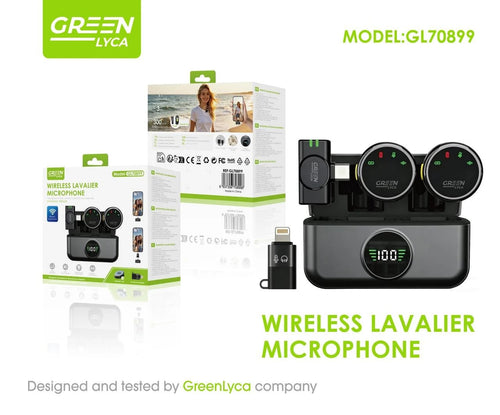 Micrófono Lavalier Inalámbrico Green Lyca GL70899