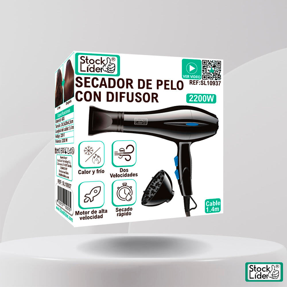 Secador de pelo con difusor