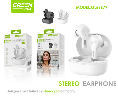 Auriculares inalámbricos TWS con cancelación ENC y sonido claro.