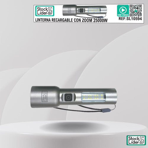 Linterna recargable con zoom 25000W