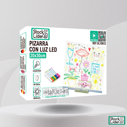 Pizarra con luz LED 20x30