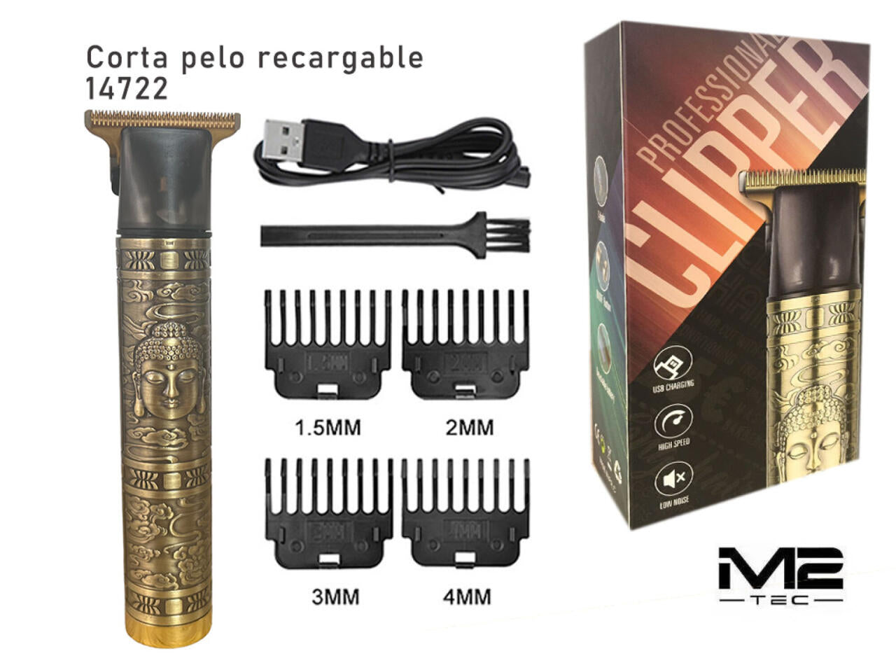 Cortapelos Recargable con Peines Guía 1.5 mm · 2 mm · 3 mm · 4 mm