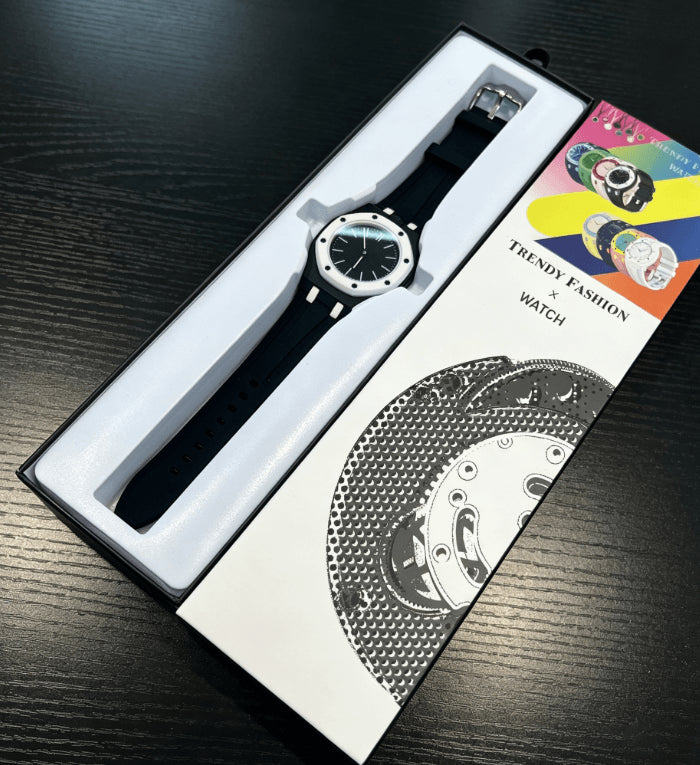 Relojes de Pulsera Casuales de Silicona- Negro