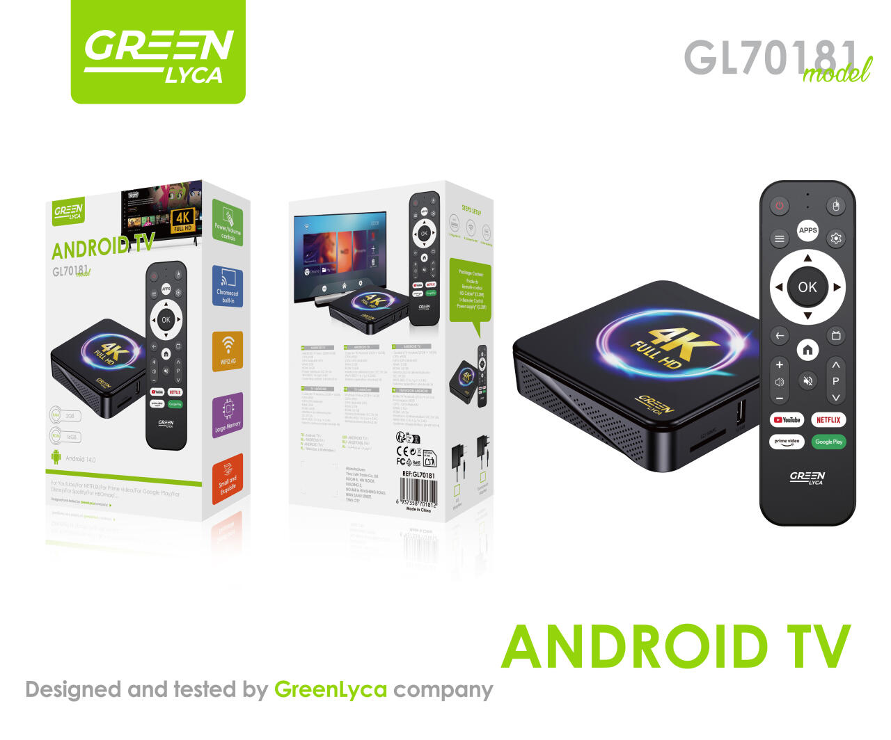 Tv Box 4K 2Gb+16Gb