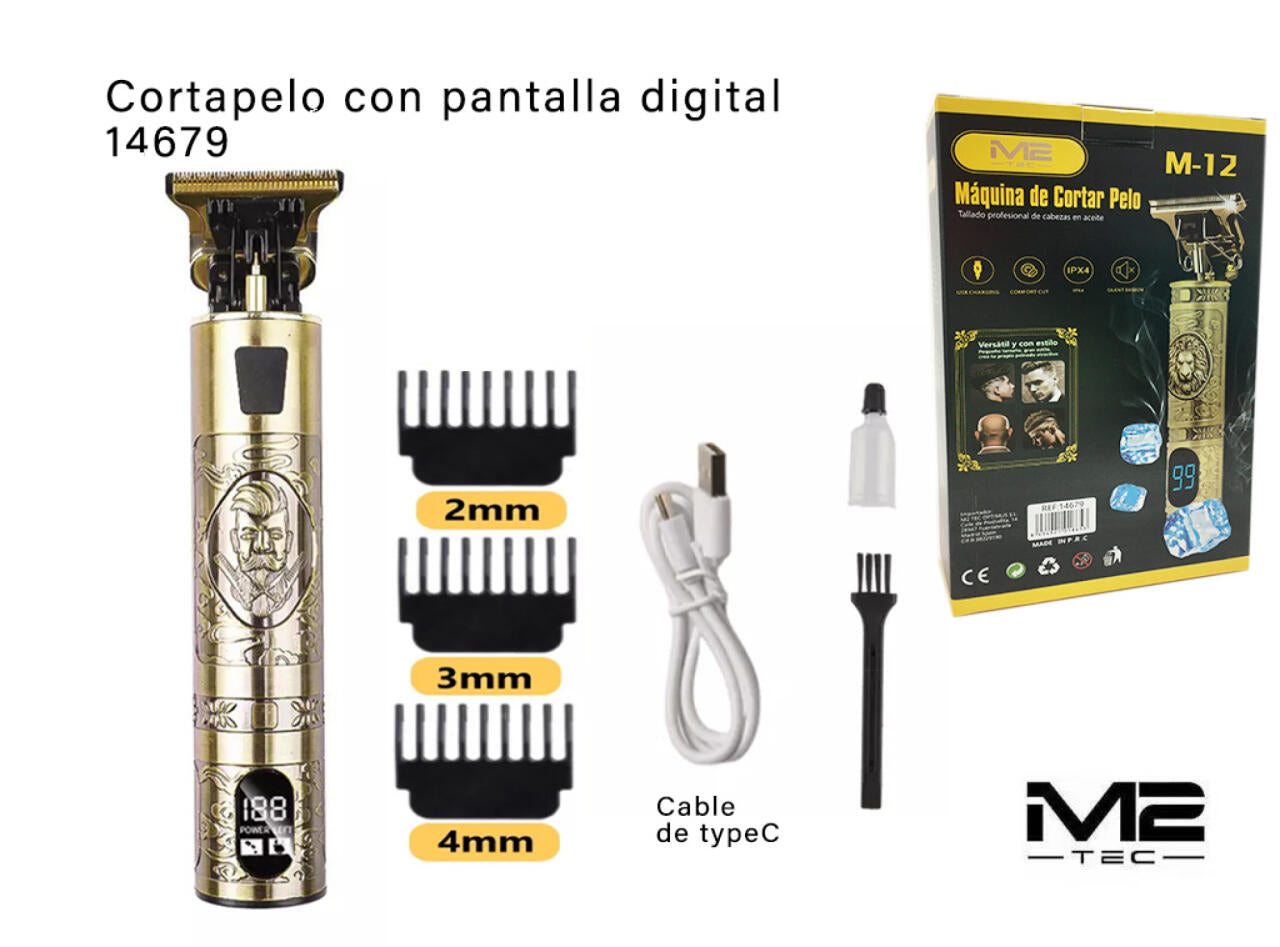 Cortapelo Recargable con Pantalla Digital 1 mm · 2 mm · 3 mm