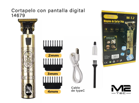 Cortapelo Recargable con Pantalla Digital 1 mm · 2 mm · 3 mm