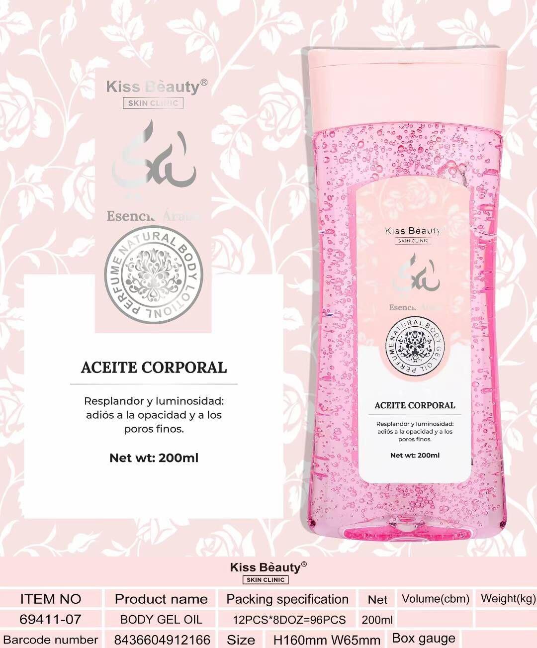 Aceite Corporal Kiss Beauty 200 ml (nutrición profunda y brillo saludable)