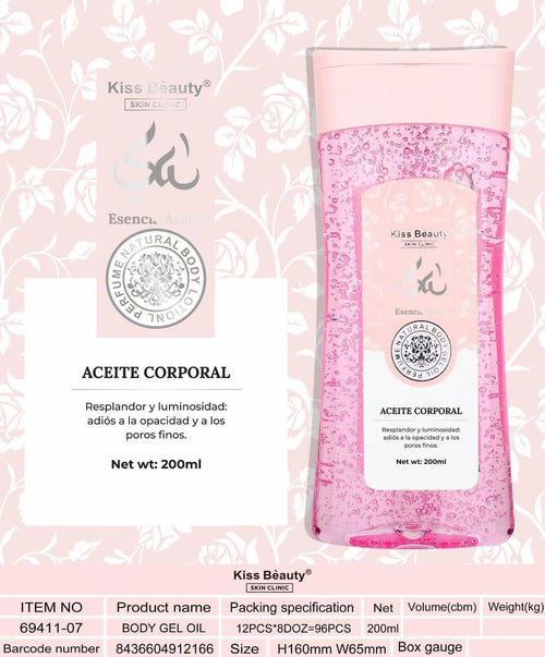 Aceite Corporal Kiss Beauty 200 ml (nutrición profunda y brillo saludable)