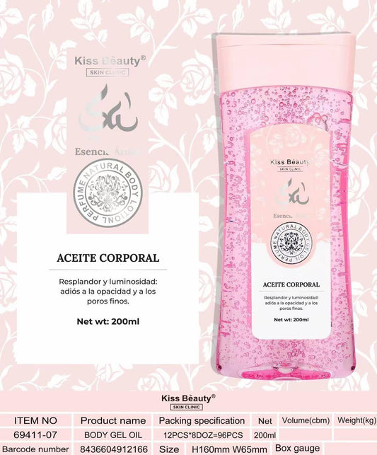 Aceite Corporal Kiss Beauty 200 ml (nutrición profunda y brillo saludable)
