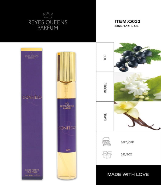 Perfume Eau de Toilette Confiesa pour Femme 33ml – Seducción Suave y Misteriosa en Formato de Bolsillo
