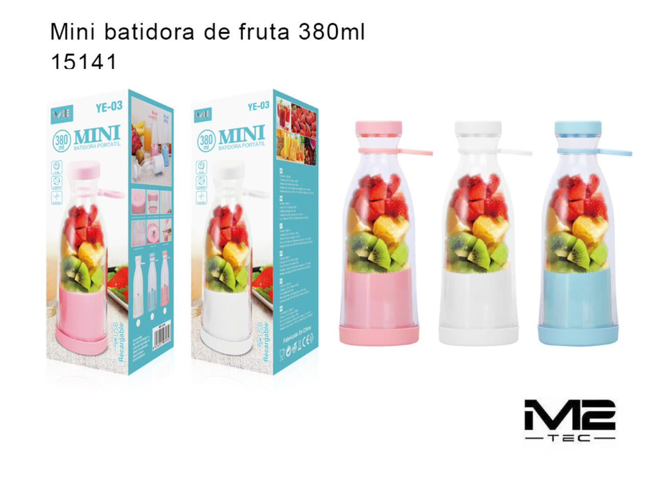 Mini Batidora de Fruta 380 ml Portátil y Recargable