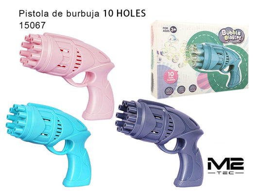 Pistola de Burbujas 10 Holes – Diversión Automática de Alto Impacto