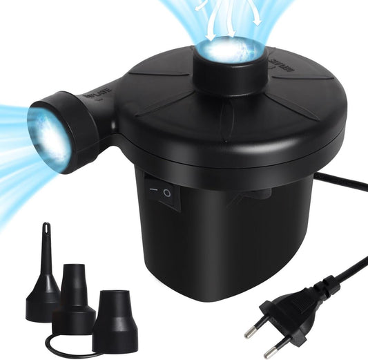 Inflador Eléctrico Portátil 240V AC / 12V DC – Bomba de Aire 2 en 1