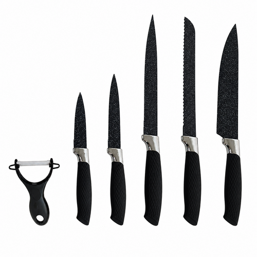 Set de 6 Cuchillos de Cocina con Pelador Antiadherente