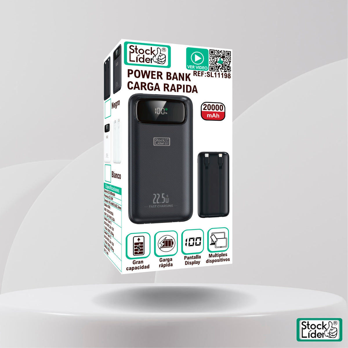 Power Bank Carga Rápida 20000 Mah