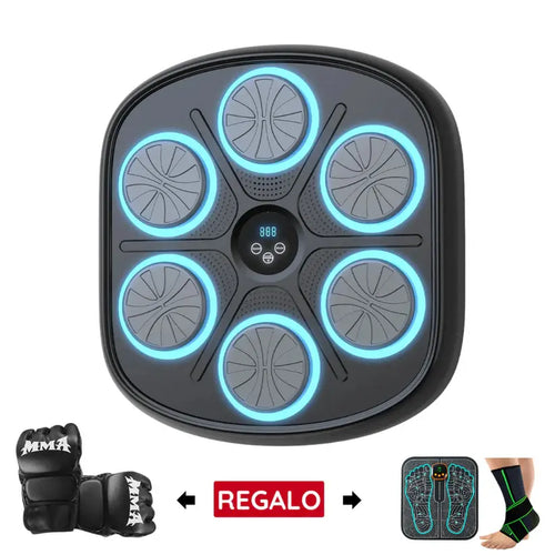 Máquina de boxeo musical con guantes de boxeo 3.0 tobillera de Compresión y Masajeador de pies de Regalo