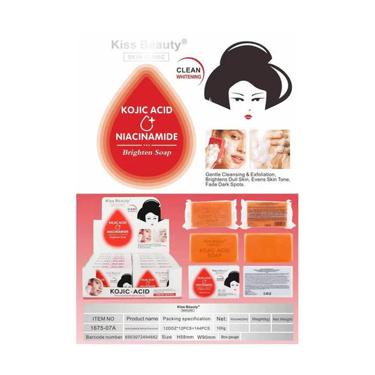 Jabón en Pastilla Acid Kojic + Vitamin C 100 g 1 Unidad Kiss Beauty