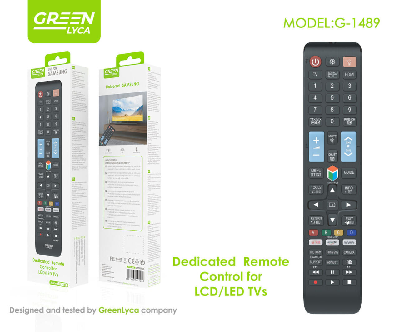 Mando TV para Samsung Green Lyca g-1489
