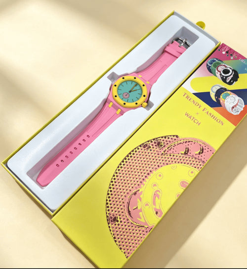 Relojes de Pulsera Casuales de Silicona- Rosa