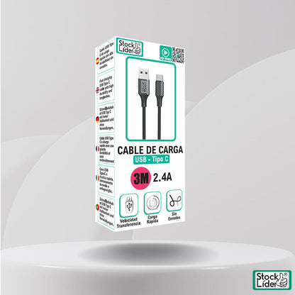 CABLE DE CARGA USB - TIPO C 3M