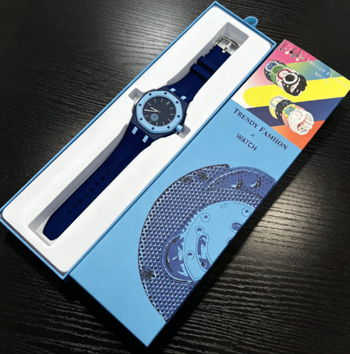 Relojes de Pulsera Casuales de Silicona Multicolor- Azul claro