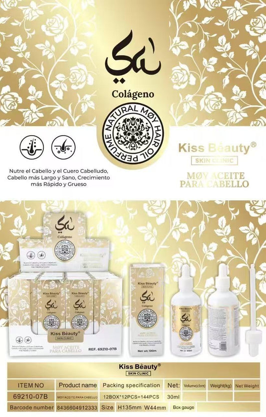 ACEITE PARA CABELLO ESENCIA ÁRABE CON COLÁGENO 100ML – KISS BEAUTY