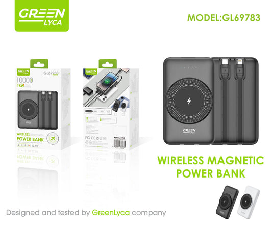 Batería externa magnética MagSafe de 10000 MAH, PD 22.5 W/Inalámbrico 15 W, Green Lyca GL69783