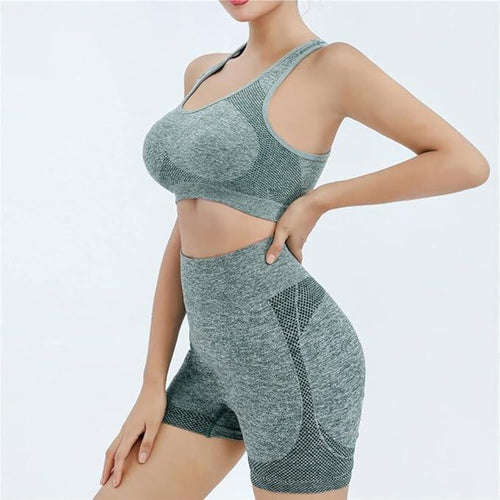 Conjunto desportivo mulher 2pçs cinzento - tamanho único