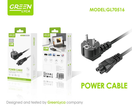 Cable de Alimentación Schuko a C5 1,5 m Green Lyca GL70516