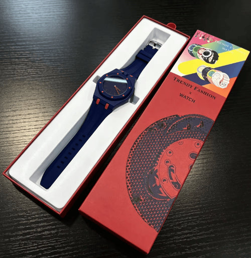 Relojes de Pulsera Casuales de Silicona- Azul oscuro