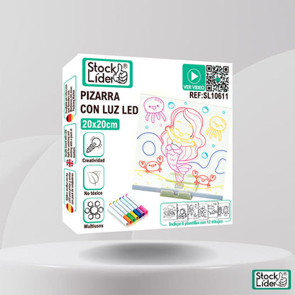 Pizarra con luz LED 20x20