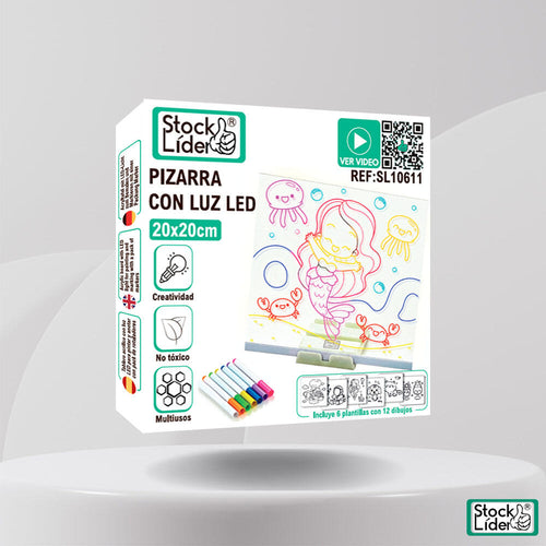 Pizarra con luz LED 20x20