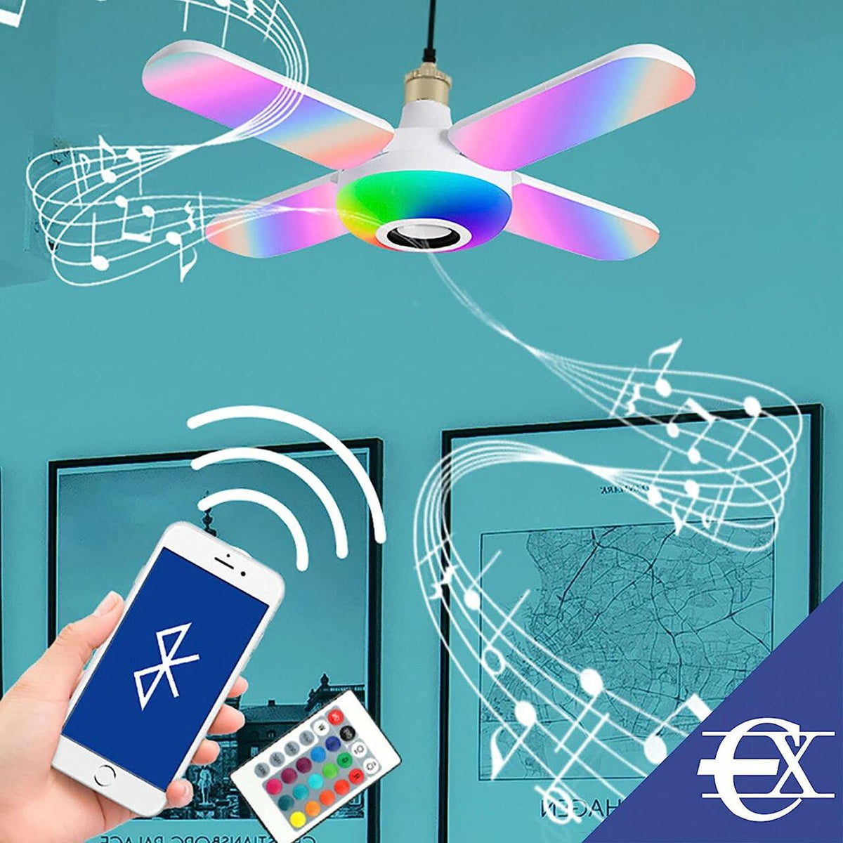 Lampara Con Altavoz Bluetooth Y Mando