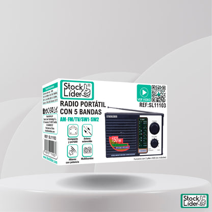 Radio Portátil Con 5 Bandas
