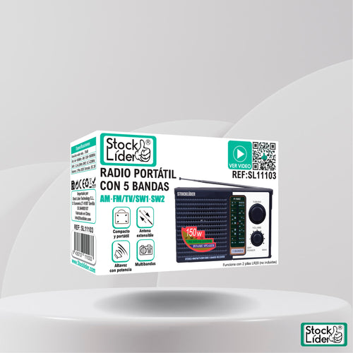 Radio Portátil Con 5 Bandas