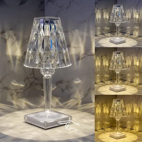 Candeeiro de Mesa de Cristal LED