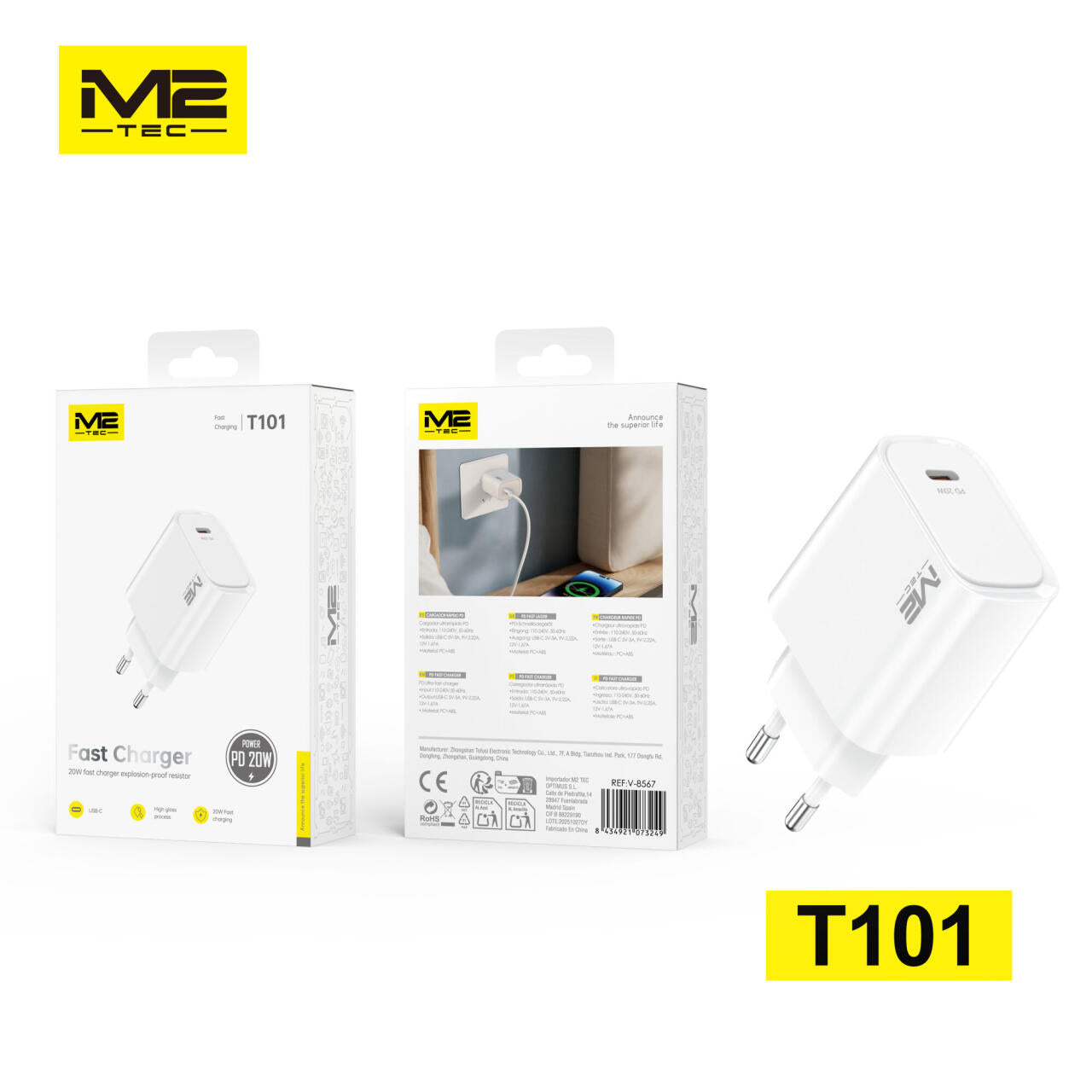 Cargador USB-C, 20 W, M2TEC