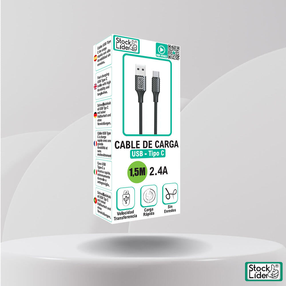 CABLE DE CARGA USB - TIPO C 1,5M