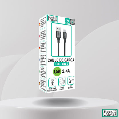CABLE DE CARGA USB - TIPO C 1,5M