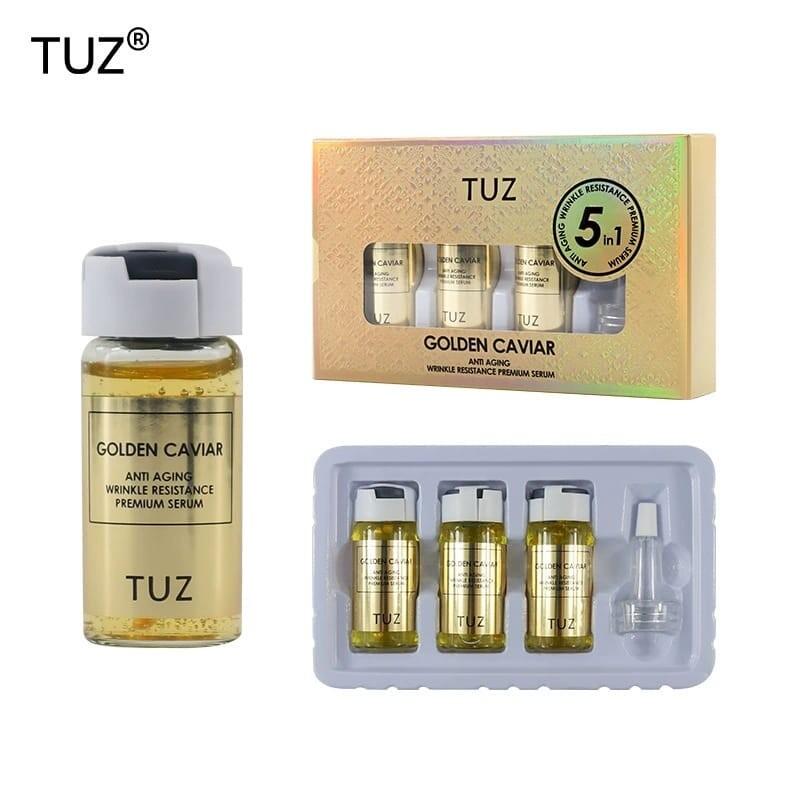 SÈRUM PREMIUM PER A LES ARRUGUES PERSISTENTS AMB EXTRACTE DE LLEVAT I CAVIAR 5 EN 1 3X10ML TUZ