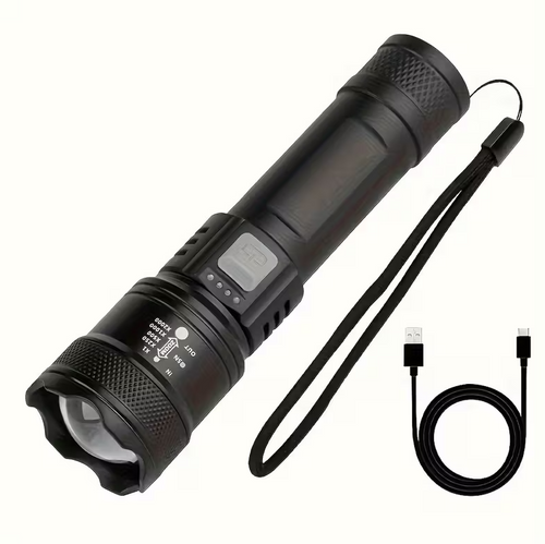 Linterna portátil, 400 mAh, pantalla LED, zoom telescópico, GL70081
