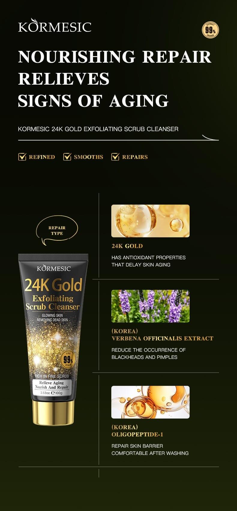 Limpiador Facial Exfoliante 24K – Limpieza Profunda y Renovación con Lujo Dorado