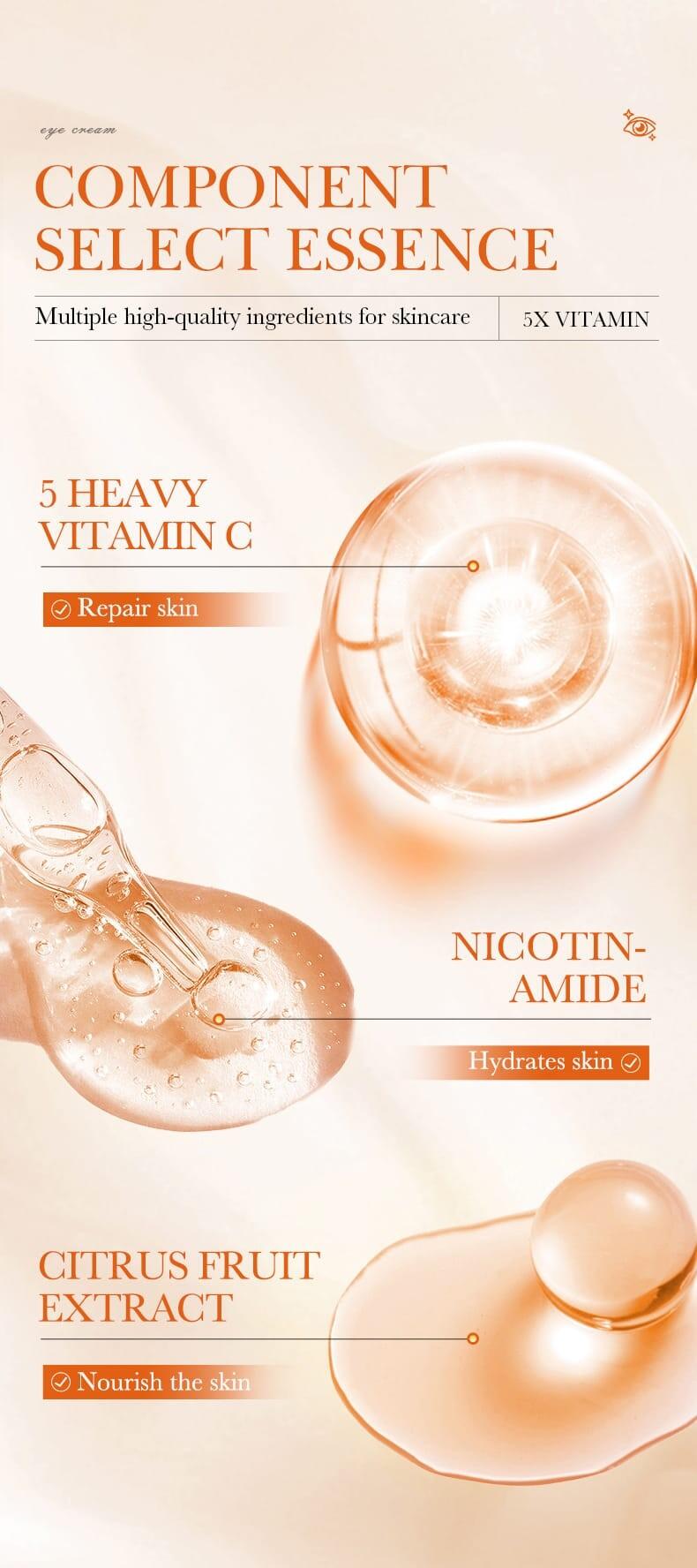 Contorno de Ojos Iluminador con Vitamina C Activa + Niacinamida 20ml – Despierta tu Mirada al Instante