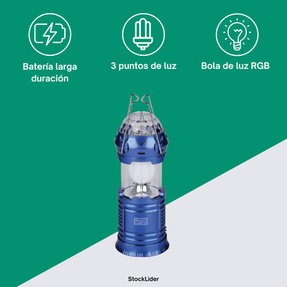 Lámpara Camping Con Bola De Luz