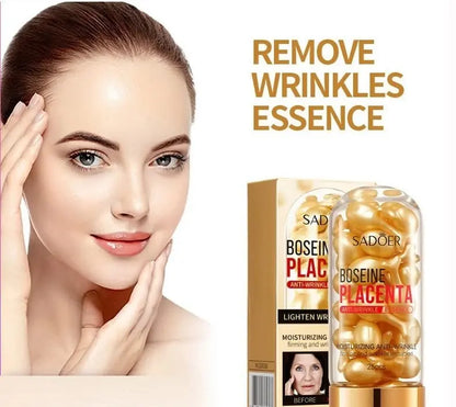 Placenta Esencia Facial Antiarrugas Suero Facial Antiedad Cápsulas 25pcs