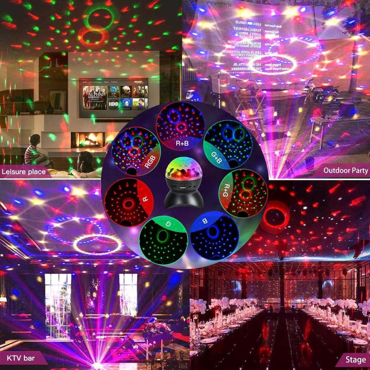 Bola luz RGB con altavoz