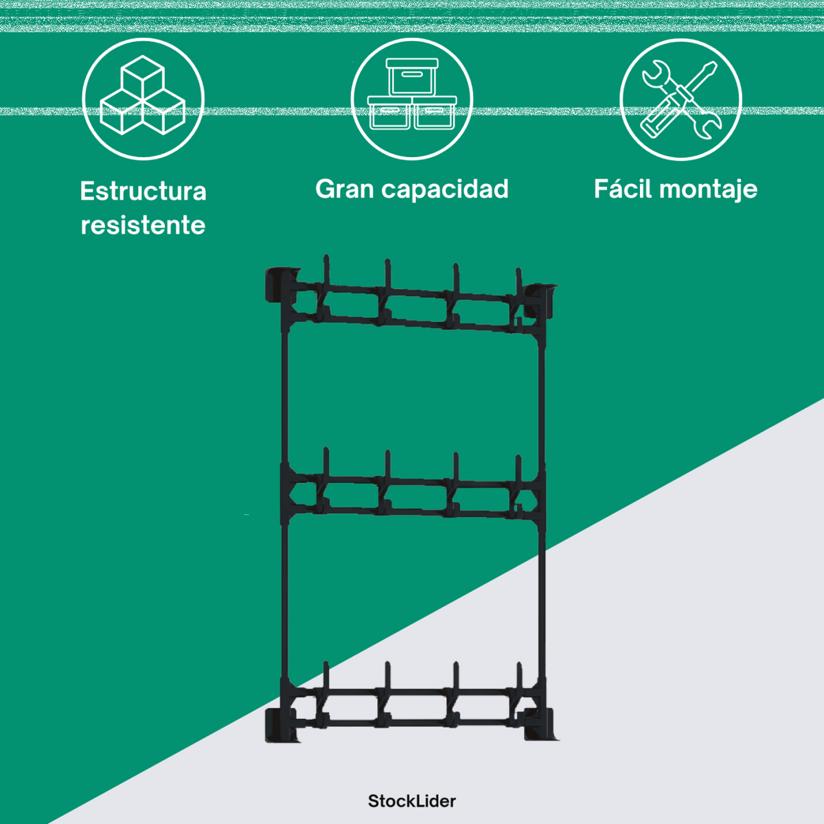 Perchero de pared 3 plantas