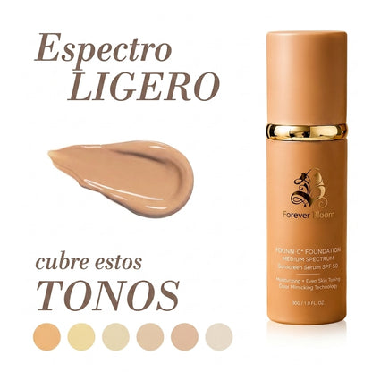 Base Espectral Media 4 en 1 – Impermeable, Larga Duración, SPF50 y Cobertura Total