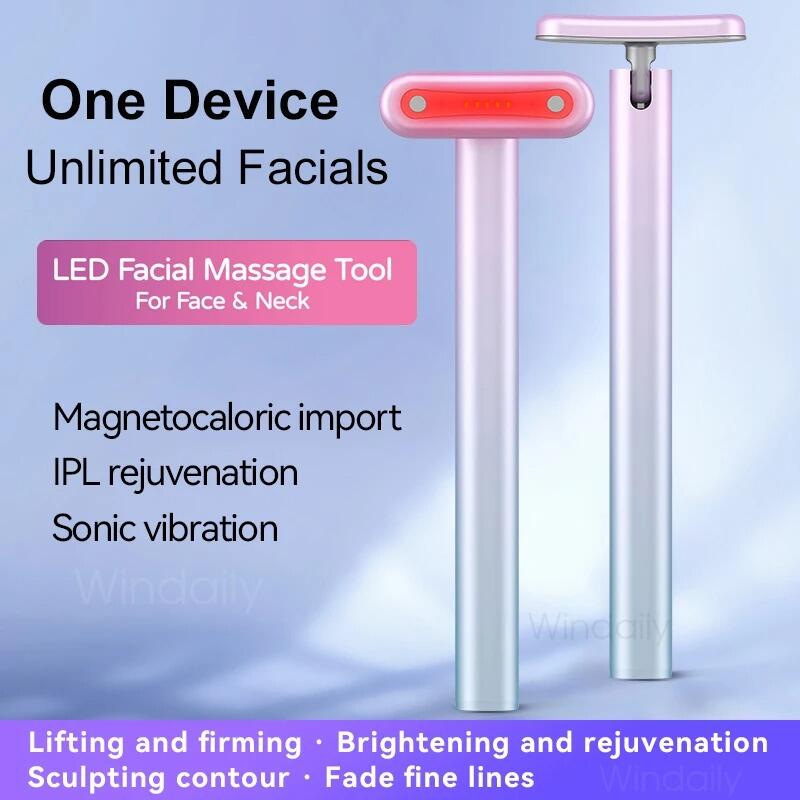 Massatge Facial 4 en 1 amb Llum Roja LED – El Secret d'un Rostre Radiant