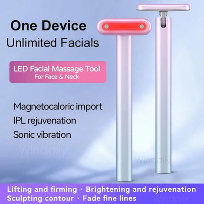 Massatge Facial 4 en 1 amb Llum Roja LED – El Secret d'un Rostre Radiant